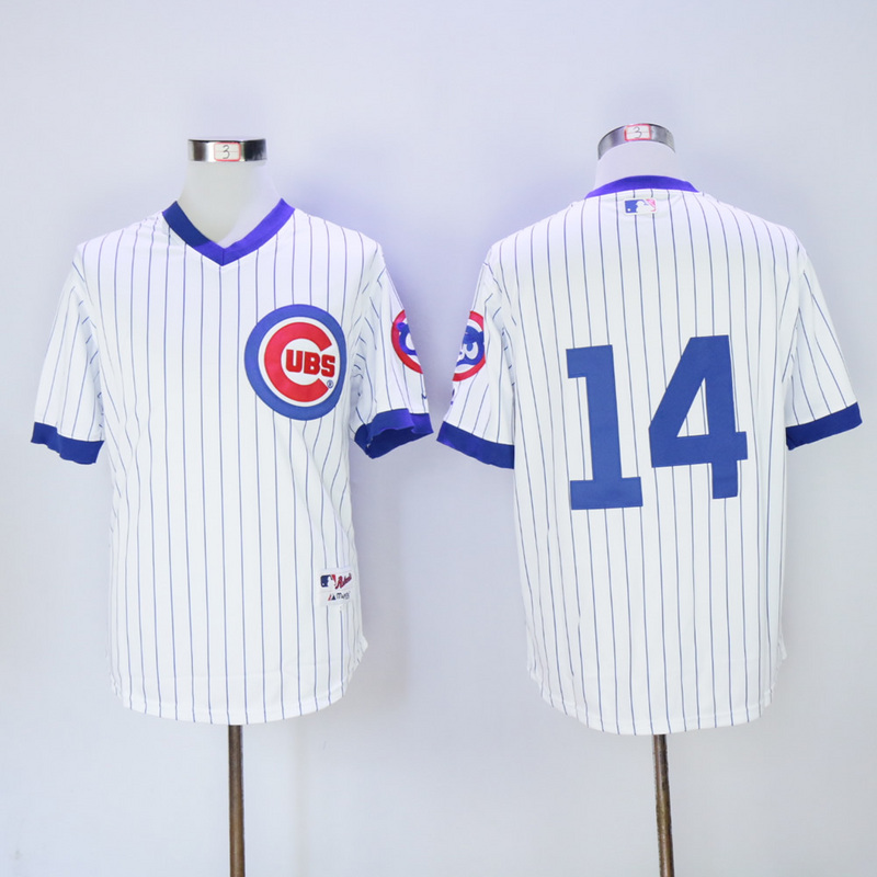 Men Chicago Cubs #14 Banks White Throwback 1988 MLB Jerseys->chicago cubs->MLB Jersey